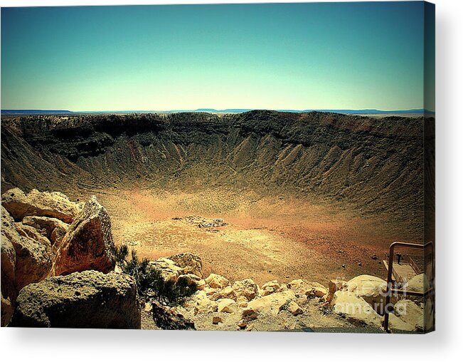 Meteor Crater Acrylic Print featuring the photograph The Meteor Crater in AZ by Susanne Van Hulst