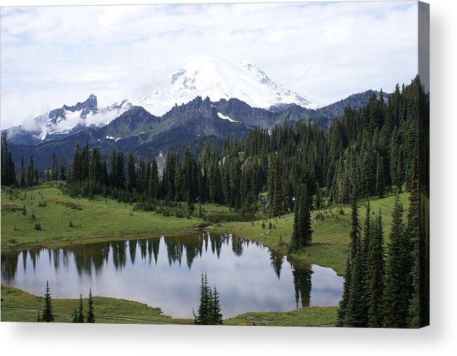 Mt. Rainier Acrylic Print featuring the photograph The Mountain by Jerry Cahill