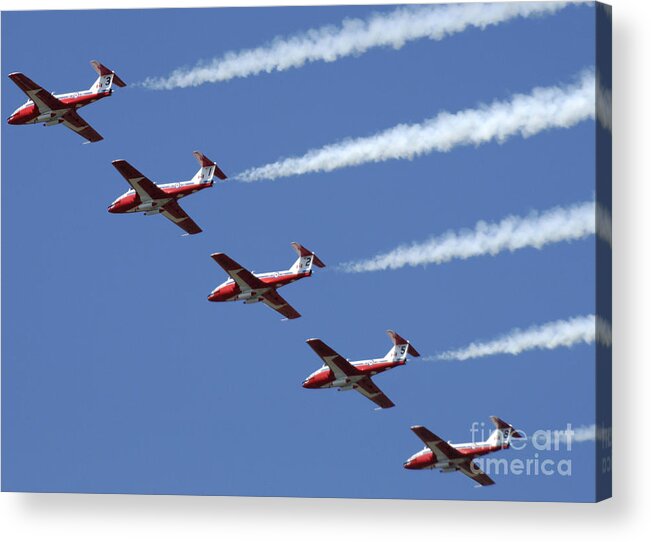 Snowbirds Acrylic Print featuring the photograph The Snowbirds Flyby by Bob Christopher