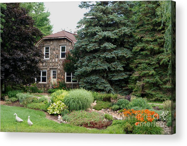 The Stone Cottage Acrylic Print featuring the photograph The Stone Cottage by Grace Grogan