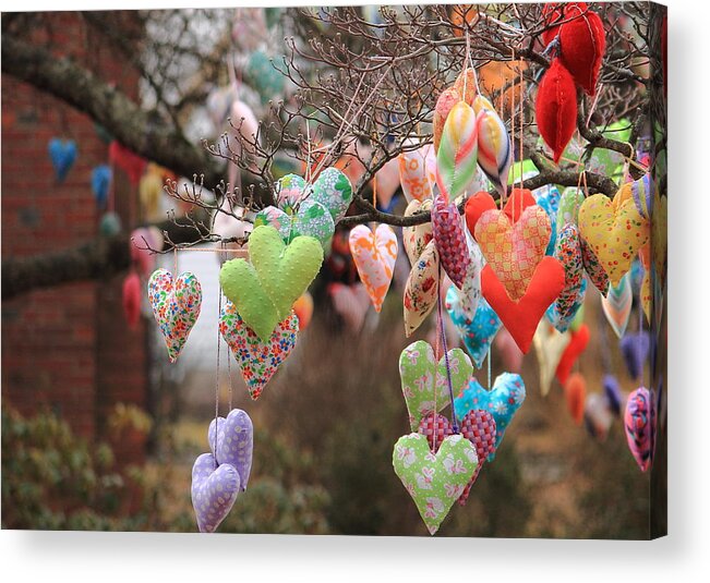 Decoration Acrylic Print featuring the photograph Tree Hearts by Jeff Heimlich