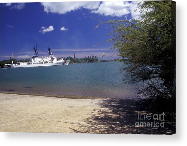 Maritime Acrylic Print featuring the photograph U.s. Coast Guard Cutter Jarvis Transits by Michael Wood