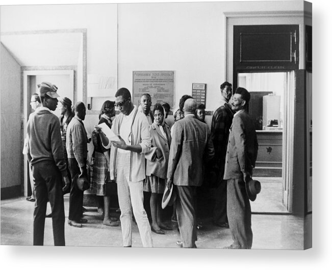 History Acrylic Print featuring the photograph Voter Registration Drive. African by Everett