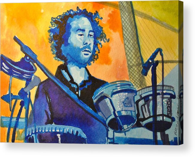 Umphrey's Mcgee Acrylic Print featuring the painting Yum Um Drum by Patricia Arroyo