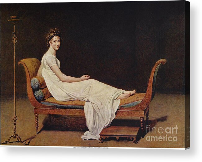 Jacques-louis David Acrylic Print featuring the painting Portrait of Madame Recamier by MotionAge Designs