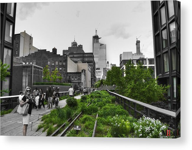 New York Acrylic Print featuring the photograph 006 Walking The Nyc High Line by Michael Frank Jr