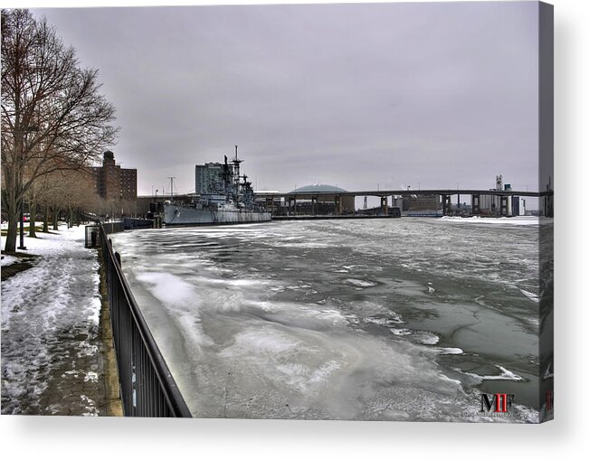 Buffalo Acrylic Print featuring the photograph 02 Winter Waters Still Warm by Michael Frank Jr