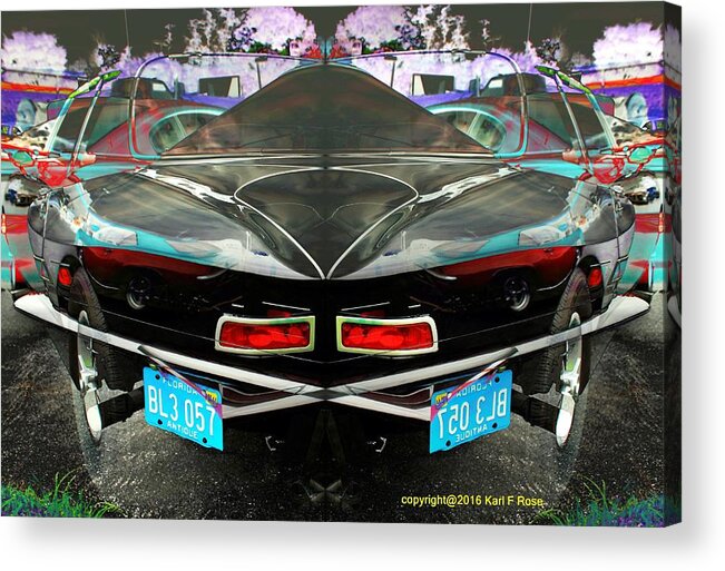 Cars Acrylic Print featuring the photograph Abstract black car #1 by Karl Rose