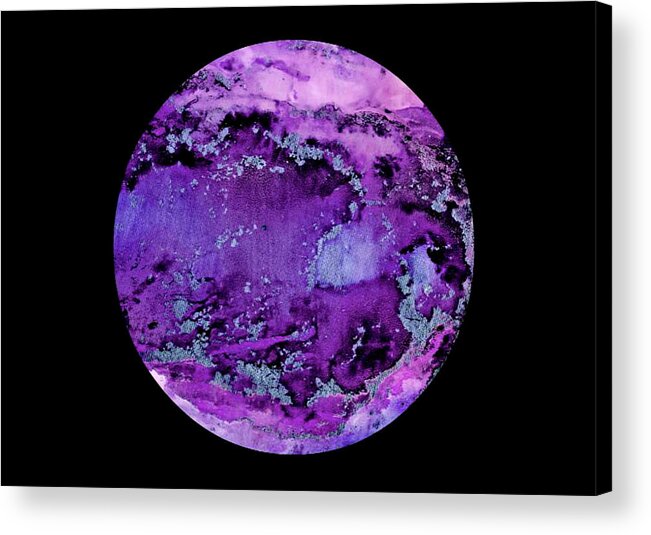 Moon Acrylic Print featuring the painting Amethyst Moon #1 by Diane Maley