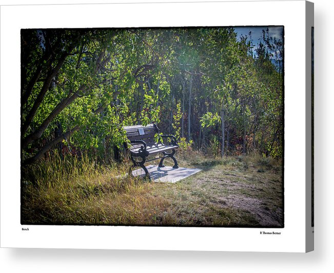 Bench Acrylic Print featuring the photograph Bench #1 by R Thomas Berner