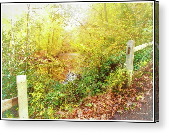 Philadelphia Acrylic Print featuring the photograph Broken Fence, Footpath, Pennypack Creek, Philadelphia #1 by A Macarthur Gurmankin