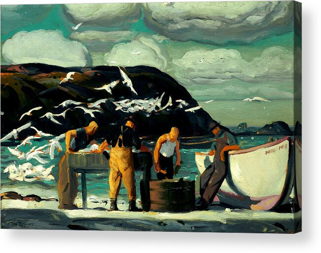 George Bellows Acrylic Print featuring the painting Cleaning Fish #1 by George Bellows