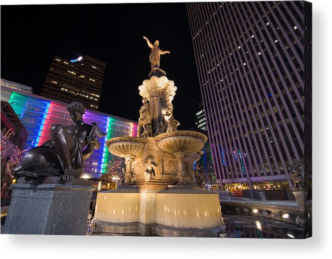  Acrylic Print featuring the photograph Fountain Square #1 by Russell Todd