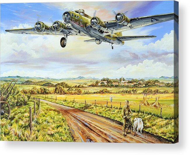 B-17 Acrylic Print featuring the painting Liberty Run #1 by Charles Taylor