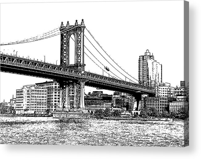 Manhattan Bridge Acrylic Print featuring the photograph Manhattan Bridge 1.1 - New York by Frank Mari