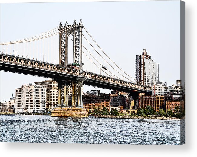 Manhattan Bridge Acrylic Print featuring the photograph Manhattan Bridge 1.2 - New York by Frank Mari