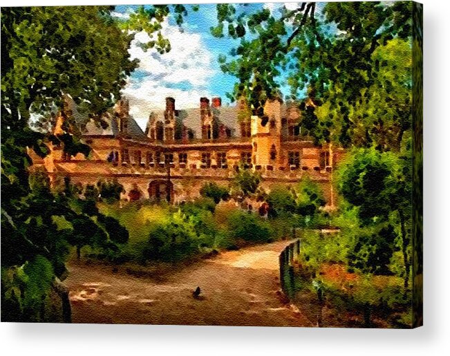 Art Acrylic Print featuring the painting Old Castle - France H B #1 by Gert J Rheeders
