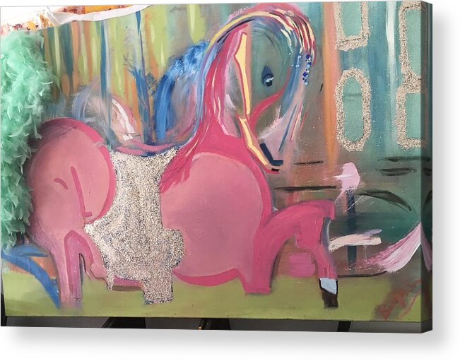 Pony Acrylic Print featuring the painting Painted Pony by Beverly Smith