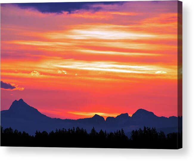 Sunrise Acrylic Print featuring the photograph Red Sunrise #1 by Brian O'Kelly