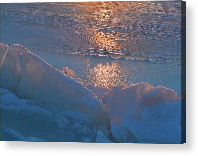 Abstract Acrylic Print featuring the digital art Sunlight On The Ice Two #1 by Lyle Crump