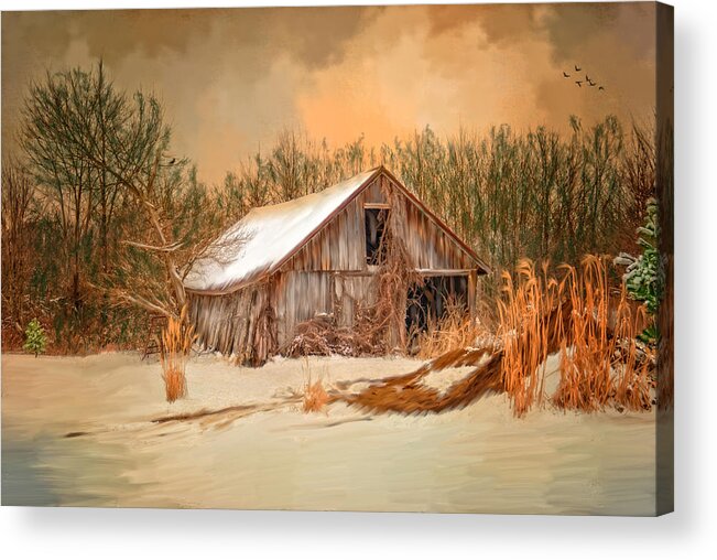 Rural Ohio Acrylic Print featuring the photograph Sunset Barn #1 by Mary Timman