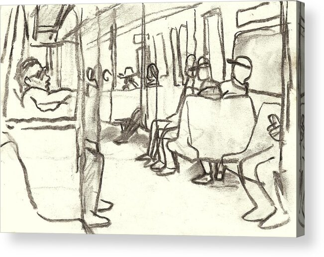 Subway Acrylic Print featuring the painting Take the A Train, NYC #1 by Thor Wickstrom