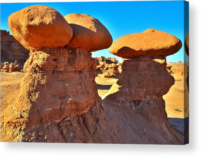 Goblin Valley State Park Acrylic Print featuring the photograph Three's Company #1 by Ray Mathis