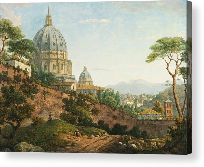 William Marlow Acrylic Print featuring the painting View of Saint Peter's. Rome #2 by William Marlow