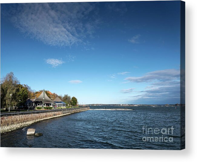 Attraction Acrylic Print featuring the photograph Waterside Restaurant Cafe In Famous Kaivopuisto Park Helsinki Fi #1 by JM Travel Photography