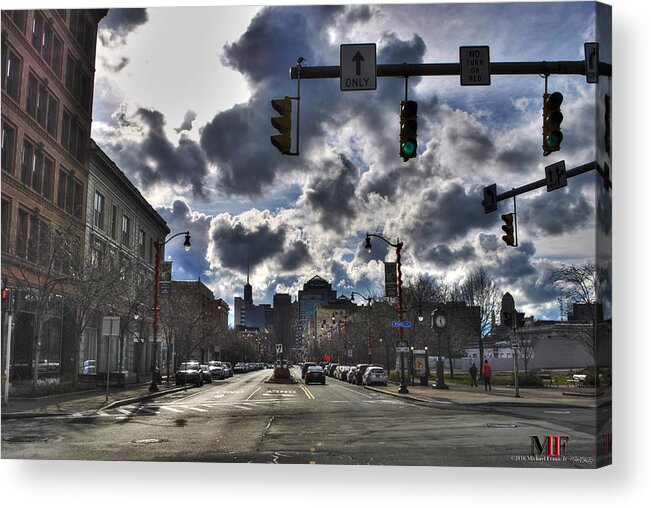 Buffalo Acrylic Print featuring the photograph 10dec16 Pearl And Main Street by Michael Frank Jr