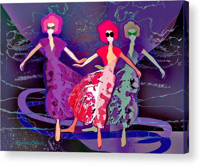 1227 Acrylic Print featuring the painting 1227 Dusk dancers by Irmgard Schoendorf Welch