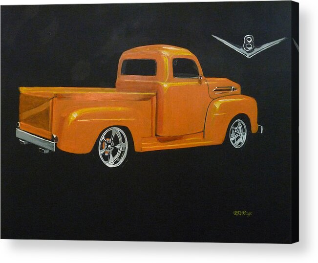 Truck Acrylic Print featuring the painting 1952 Ford Pickup Custom by Richard Le Page