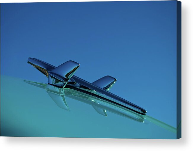 Chevy Acrylic Print featuring the photograph 1956 Chevy Belair Hood Ornament by Jani Freimann