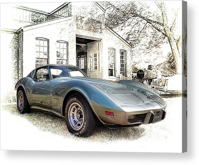 1976 Acrylic Print featuring the photograph 1976 Corvette Stingray by Susan Rissi Tregoning