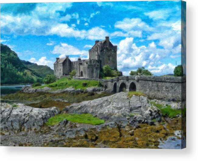 Landscape Acrylic Print featuring the painting Eilean Donan Castle - -SCT665556 by Dean Wittle