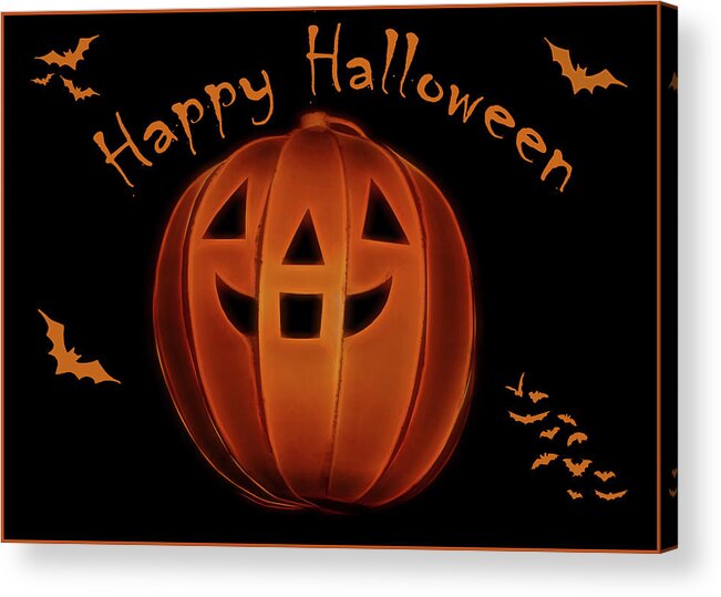 Pumpkin Acrylic Print featuring the photograph Happy Halloween #2 by Cathy Kovarik