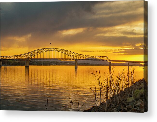 Blue Bridge Acrylic Print featuring the photograph Pasco-Kennewick #2 by Donald Pash