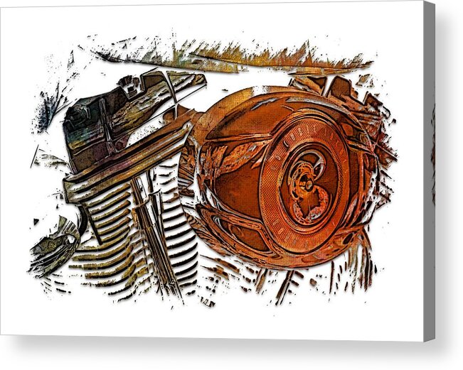 3d Acrylic Print featuring the photograph 2007 Harley C 01 Earthy Rainbow 3 Dimensional by DiDesigns Graphics
