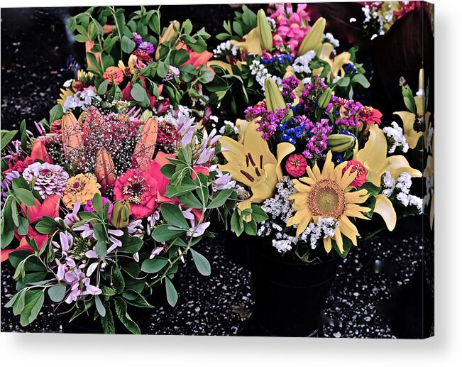 Flowers Acrylic Print featuring the photograph 2015 Monona Farmers Market Flowers 1 by Janis Senungetuk
