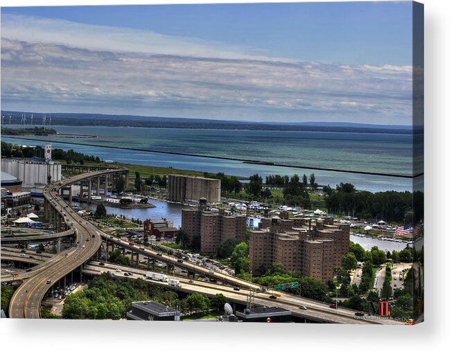 Buffalo Acrylic Print featuring the photograph 2015 View Of The Skyway And Harbor by Michael Frank Jr