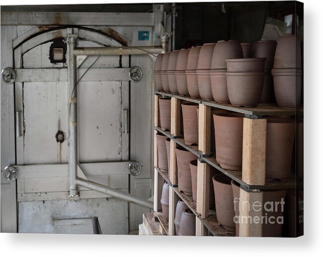 Pottery Acrylic Print featuring the photograph A Village Pottery Studio, Japan by Perry Rodriguez