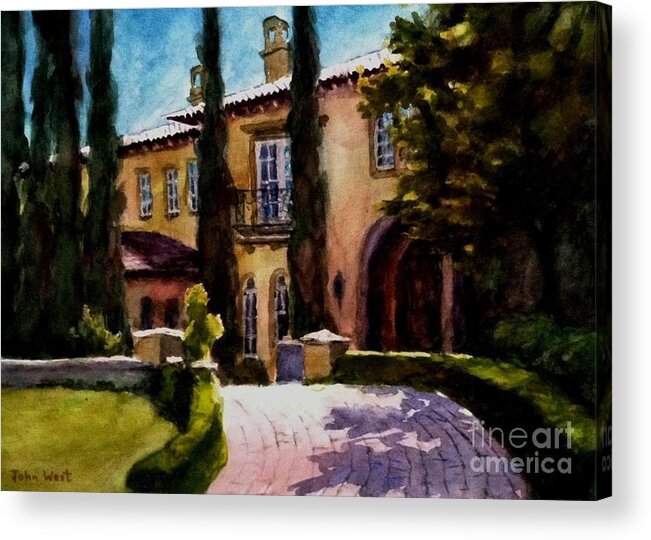 Landscape Acrylic Print featuring the painting Ruby Hill Home by John West