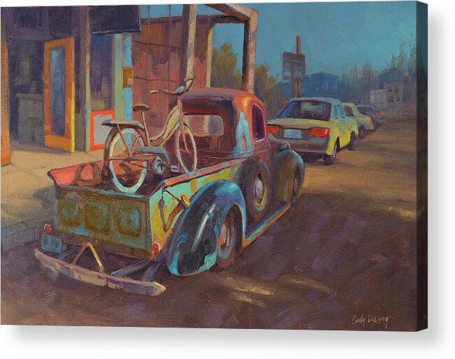 Ford Acrylic Print featuring the painting 38' Ford in Jerome, AZ by Cody DeLong