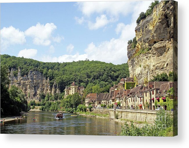 Chateau La Malartrie Acrylic Print featuring the photograph La Roque-Gageac #4 by Rod Jones