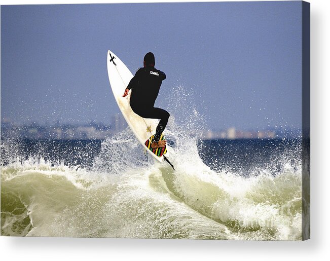 Surfer Acrylic Print featuring the photograph Surfer #7 by Marc Bittan