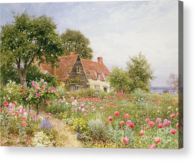 The Cottar's Pride Acrylic Print featuring the painting A Cottage Garden by Henry Sutton Palmer