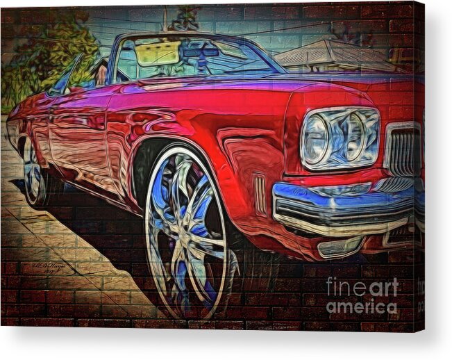 Cars Acrylic Print featuring the digital art A Futuristic Classic by DB Hayes