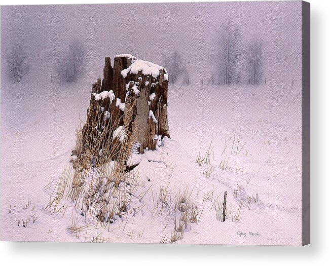Winter Acrylic Print featuring the painting A long Time ago by Conrad Mieschke