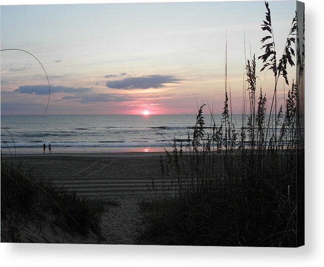 Sunrise Acrylic Print featuring the photograph A Morning Stroll At Sunrise by Kim Galluzzo