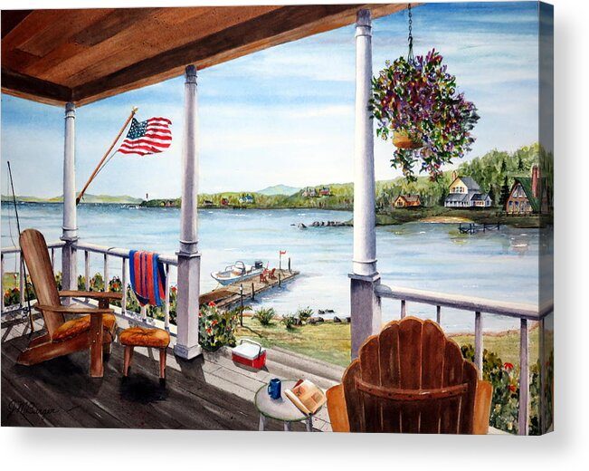 Water Acrylic Print featuring the painting A Place by the Water by Joseph Burger